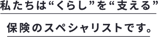 私たちはくらしを支える保険のスペシャリストです